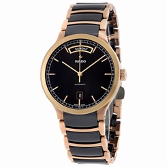 Rado Centrix Black Dial Rose Gold PVD and Ceramic Automatic Mens Watch R30158172