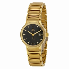Rado Centrix Automatic Black Dial Yellow Gold-Plated Stainless Steel Ladies