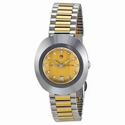 Rado Original Diastar Gold Tone Dial Two Tone Stainless Steel Mens Watch