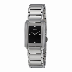 Rado Integral Black Dial Stainless Steel Ladies Quartz Watch R20213713