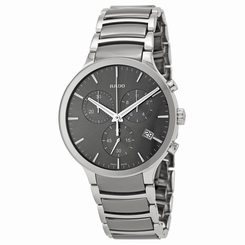 Rado Centrix Chronograph Dark Grey Dial Platinum-tone Ceramic Mens Watch
