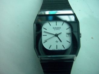 RADO ANOLOGUE DATE MEN'S QUARTZ STAINLESS STEEL WATCH WITH RADO BOX