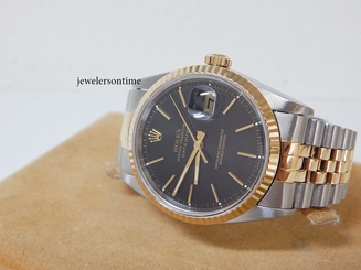 1993 Rolex 18K/SS Datejust. Black Index Dial. Jubilee Bracelet. 36mm ref# 16233
