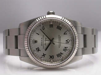 ROLEX AIRKING 114234 STAINLESS STEEL AUTOMATIC 34MM WATCH WHITE DIAMOND DIAL