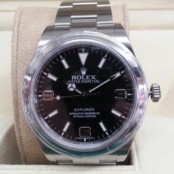 NEW Authentic ROLEX Explorer 1/ 214270 Men's 39mm Black Stainless Steel 2016 845960028448