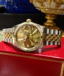 Mens ROLEX Oyster Perpetual Datejust Diamonds Yellow Gold Stainless Steel Watch