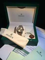 ROLEX OYSTER DATE JUST 16233 18K GOLD 10 set DIAMOND DIAL Men's Watch Datejust