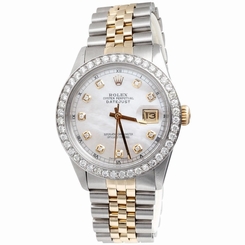Rolex DateJust Jubilee Diamond Watch 18k/Steel Band Mens Excellent 2 Tone 2.2 Ct