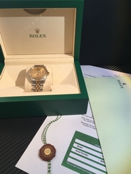 ROLEX OYSTER DATE JUST 16013 18K GOLD 10 set DIAMOND DIAL Men's Watch Datejust