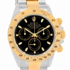 Rolex Cosmograph Daytona Steel 18K Yellow Gold Black Dial Watch 116523 845960053839