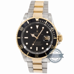 Rolex Submariner 16613 Auto Steel Gold Black Dial Mens Bracelet Watch Date 610074029519