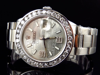 Mens Rolex 36 MM Datejust Oyster XL Bezel Stainless Steel Diamond Watch 5.5 Ct
