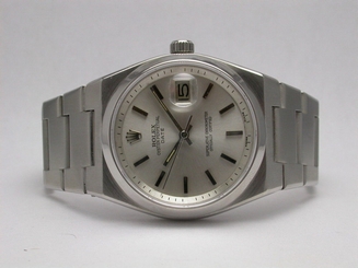 ROLEX 1530 OYSTER PERPETUAL DATE VINTAGE SS SILVER DIAL 36MM AUTO MEN'S WATCH