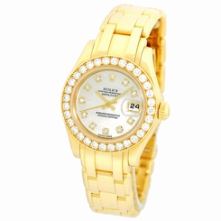 ROLEX 18K Yellow Gold Masterpiece Pearlmaster 80298 Factory Diamonds Warranty
