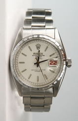 Rolex Vintage Men's Datejust Stainless Steel Stretch Bracelet Watch 6305-2. VG!