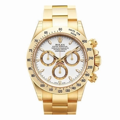 NEW Rolex Cosmograph Daytona 18K Yellow Gold White Dial Mens Watch 116528 WS