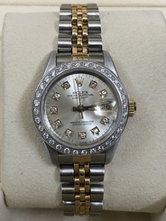 Rolex 18k&Steel Women's 26mm swiss automatic Diamond dial & diamond bezel watch