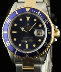  Rolex Submariner 16803 40mm Steel Gold Blue 1987 Box/Papers/Warranty #1346