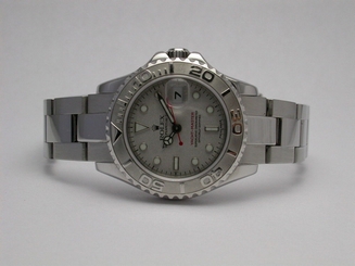 ROLEX 16962 YACHTMASTER PLATINUM DIAL 28MM STEEL AUTOMATIC WOMEN'S WATCH