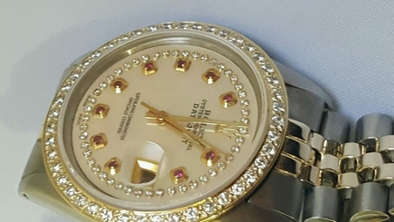 Rolex mens two tone diamond dial diamond Bezel 36mm Date just automatic watch