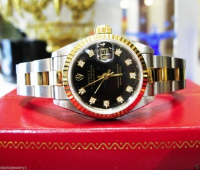 Ladies ROLEX Datejust 18K Yellow Gold and Stainless DIAMOND DIAL 27543000069