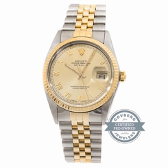 Rolex Datejust 16013 Automatic 36mm Steel Yellow Gold Mens Bracelet Watch