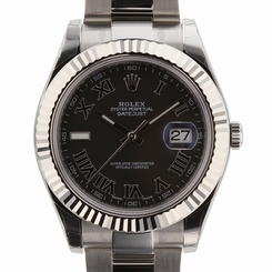 NEW 2016 ROLEX Datejust II 41mm Steel 18K Gold Bezel Black Roman Watch 116334 683498458203