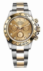 New 2016 Rolex Daytona 40mm Steel & Gold Diamond Men's Watch 116503-0006