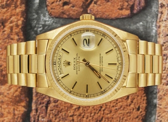 MINT Gents Solid 18ct Yellow Gold Rolex Oyster Perpetual Day Date - 18038