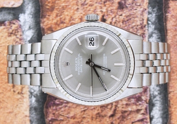 Gents Steel & Gold Gents Slate Grey Dial Rolex Oyster Perpetual Datejust.