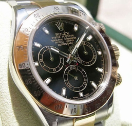 Rolex DAYTONA 116523 Mens Steel & 18K Yellow Gold Oyster Black Index Dial 40MM 845960053839