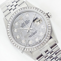 Used Rolex Men's Steel Datejust 16014 Meteorite Diamond Dial/Diamond Bezel