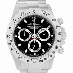 Rolex Daytona Stainless Steel Black Dial Watch 116520 Box Papers