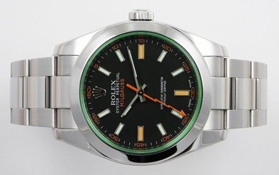 Rolex Oyster Perpetual Milgauss - 116400GV Green Glass - Black Dial (2009)