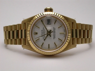 ROLEX 79178 PRESIDENT DATEJUST 18K YELLOW GOLD LADIES WATCH K SERIAL WHITE DIAL