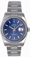 Rolex Datejust Men's Steel Automatic Winding Stainless Watch 116200 Blue Dial