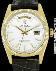 ROLEX VINTAGE DAY DATE PRESIDENT 1803 18K AUTOMATIC WHITE DIAL 1960