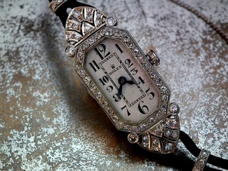 BEAUTIFUL 1930'S SOLID 18CT WHITE GOLD & DIAMOND ROLEX LADIES VINTAGE WATCH