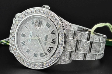 Custom Made Watch New Rolex Date Just II 2 Flooded With Genuine Diamonds 45 MM 683498458203
