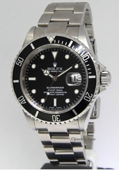 Rolex Submariner Stainless Steel Black Dial/Bezel Automatic Mens Watch 16610 T