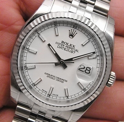 Rolex DATEJUST 116234 Mens Steel & White Gold Jubilee White Index Dial 36MM 845960035095