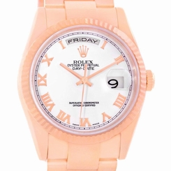Rolex President Day Date Mens 18k Rose Gold Watch 118235