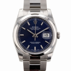 NEW Rolex Datejust Steel Blue Stick Dial Oyster Mens Watch 116200 BLSO Box Paper