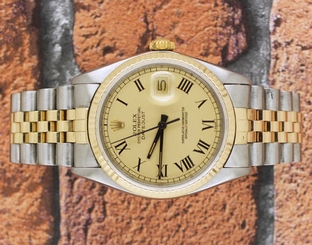 Beautiful Gents Steel & 18k Yellow Gold Rolex Oyster Perpetual Datejust.