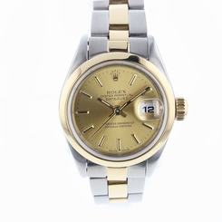 Rolex Oyster Perpetual Datejust Ladies 26mm Steel 18K Yellow Gold Watch 69163