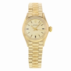 Rolex Oyster Perpetual 6619 18K Yellow Gold Automatic Ladies Watch
