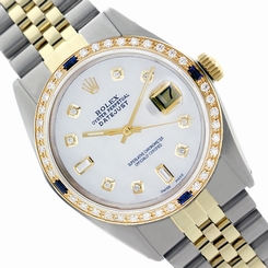 Used Rolex Men's Datejust 16013 18K Gold & Steel MOP Diamond Dial/Bezel/Sapphire