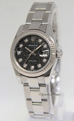 Rolex Datejust Stainless Steel 18k Gold Jubilee Diamond Dial Ladies Watch 179174