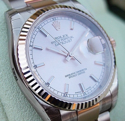 Rolex DATEJUST 116231 Mens Steel & 18K Everose Gold Oyster Pink Index Dial 36MM 845960067485