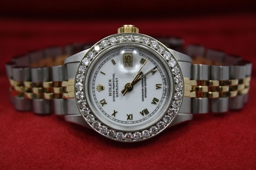 ROLEX DATEJUST 26MM TWOTONE 18K GOLD & STAINLESS STEEL DIAMOND ENCRUSTED WATCH 27543000069